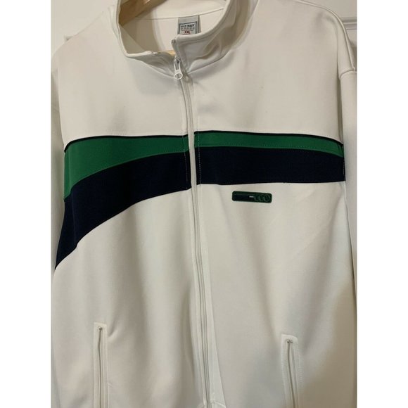 Old Navy Men’s Sz XXL long sleeve green with white zippered track jacket - Picture 3 of 6